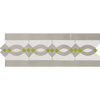 Mosaic House Moroccan tile Zitoune 1-25-5 White,   Lime Green,   Light Gray,    solid  